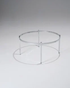 Pamono Round Onyx and Metal Coffee Table, 1960s><noscript><img width=