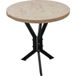 Pamono Round Outdoor Terrace Stone Top Table, France, 1930s