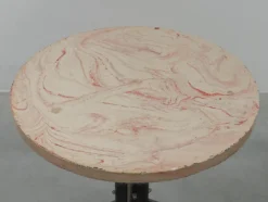 Pamono Round Outdoor Terrace Stone Top Table, France, 1930s