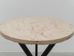 Pamono Round Outdoor Terrace Stone Top Table, France, 1930s