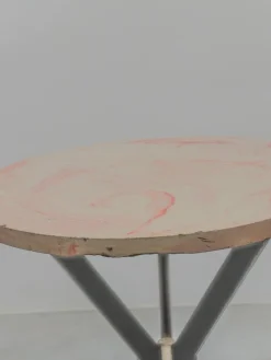 Pamono Round Outdoor Terrace Stone Top Table, France, 1930s