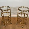 Pamono Round Rolling Tables with Removable Tops from Maison Jansen, Set of 2> Serving Bar Carts & Trolleys