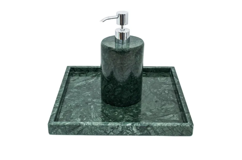 Pamono Round Soap Dispenser in Green Marble> Decorative Objects