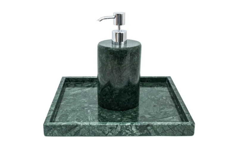 Pamono Round Soap Dispenser in Green Marble> Decorative Objects