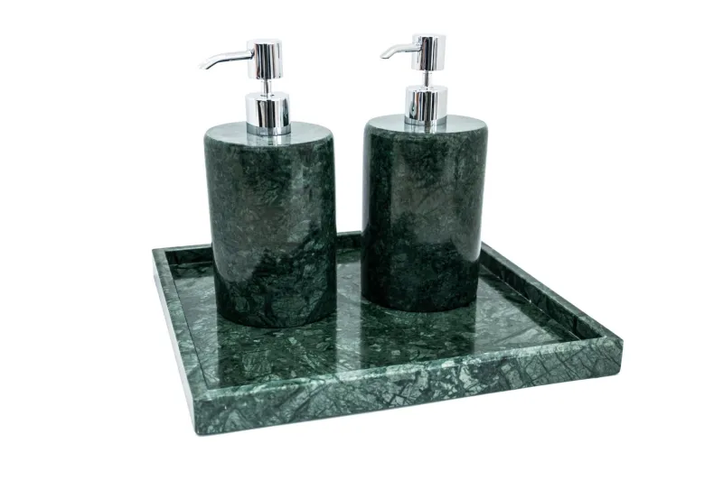 Pamono Round Soap Dispenser in Green Marble> Decorative Objects