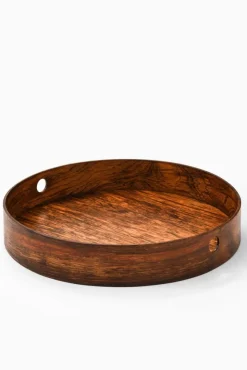 Pamono Round Tray in Rosewood attributed to Torsten Johansson, 1950s> Trays