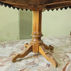 Pamono Round Walnut Game Table, 1890s><noscript><img width=