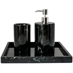 Hot Pamono Rounded Set for Bathroom in Black Marble, Set of 3