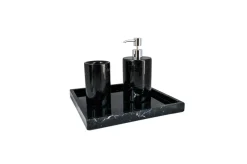 Hot Pamono Rounded Set for Bathroom in Black Marble, Set of 3