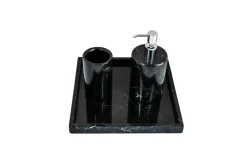 Hot Pamono Rounded Set for Bathroom in Black Marble, Set of 3