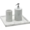 Pamono Rounded Set for Bathroom in White Carrara Marble, Set of 3> Decorative Objects