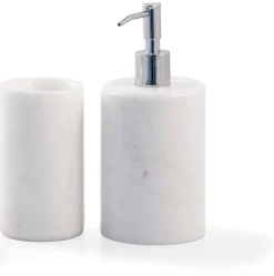 Pamono Rounded Set for Bathroom in White Carrara Marble, Set of 3><noscript><img width=