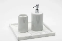 Hot Pamono Rounded Soap Dispenser in White Carrara Marble