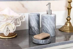 Pamono Rounded Toothbrush Holder in Black Marquina Marble><noscript><img width=