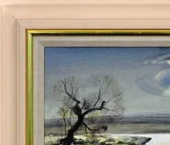 Clearance Pamono Rowland Hilder, River Bure, Norfolk, East Anglia, Oil Painting, 1950s, Framed