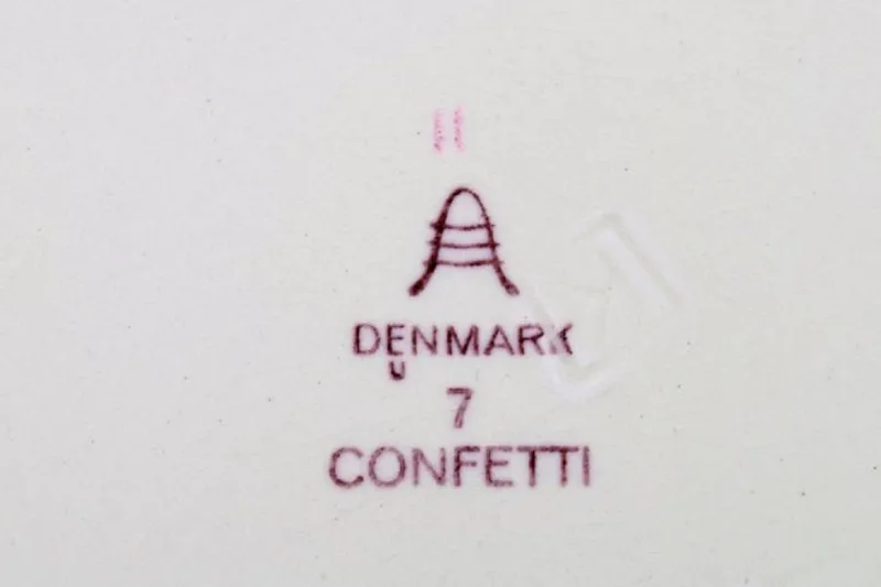 Pamono Royal Copenhagen / Aluminia Confetti Salt and Pepper Shakers and Butter Boards, Set of 6> Salt & Pepper Shakers