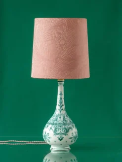 Pamono Royal Delft Green Delvert Table Lamp, New Liberty Pink Peacock Lampshade> Table Lamps