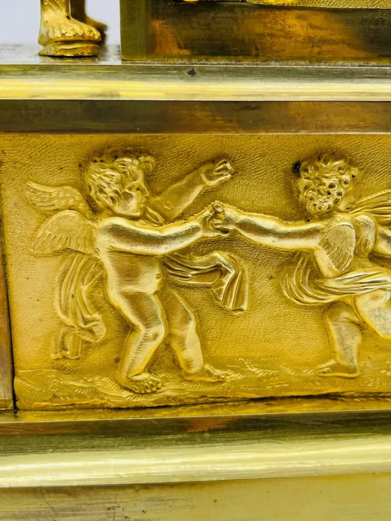 Pamono Royal Empire Fire-Gilt Mantel or Pendulum Clock, Paris, 1805-1815> Clocks