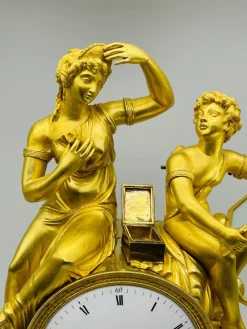 Pamono Royal Empire Fire-Gilt Mantel or Pendulum Clock, Paris, 1805-1815><noscript><img width=