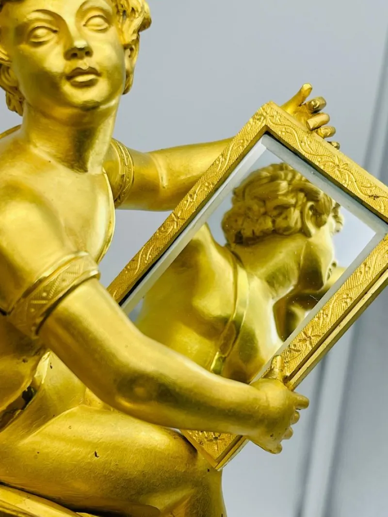 Pamono Royal Empire Fire-Gilt Mantel or Pendulum Clock, Paris, 1805-1815> Clocks