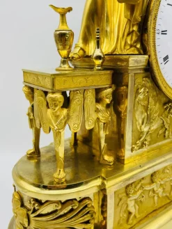 Pamono Royal Empire Fire-Gilt Mantel or Pendulum Clock, Paris, 1805-1815><noscript><img width=