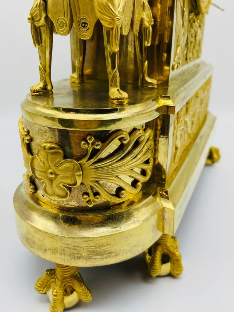 Pamono Royal Empire Fire-Gilt Mantel or Pendulum Clock, Paris, 1805-1815> Clocks