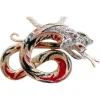 Pamono Rubies, Diamonds, Enamel, Rose Gold and Silver Dragon Brooch or Pendant> Brooches