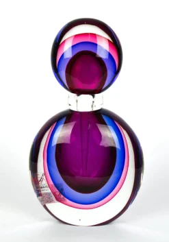 Pamono Ruby, Purple & Blue Sommerso Murano Blown Glass Bottle by Michele Onesto for Made Murano Glass, 2019> Tabletop