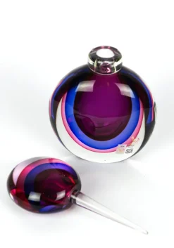 Pamono Ruby, Purple & Blue Sommerso Murano Blown Glass Bottle by Michele Onesto for Made Murano Glass, 2019><noscript><img width=