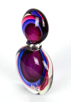 Pamono Ruby, Purple & Blue Sommerso Murano Blown Glass Bottle by Michele Onesto for Made Murano Glass, 2019><noscript><img width=