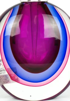 Pamono Ruby, Purple & Blue Sommerso Murano Blown Glass Bottle by Michele Onesto for Made Murano Glass, 2019><noscript><img width=