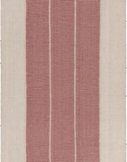 Outlet Pamono Rug & Kilims Kilim with Textural Cream, Red, and Beige Stripes