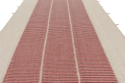 Outlet Pamono Rug & Kilims Kilim with Textural Cream, Red, and Beige Stripes