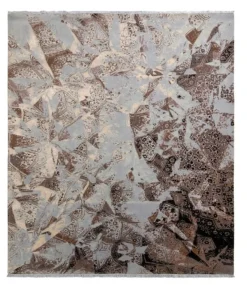 Pamono Rug in Blue and Beige-Brown Abstract Pattern from R&K Principal Jahanshah Nazmiyal><noscript><img width=