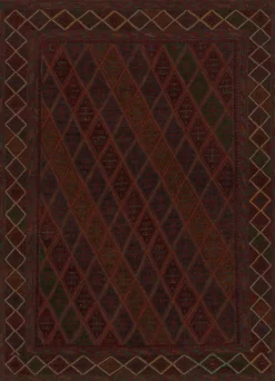 Pamono Rug in Burgundy with Geometric Patterns from R&K Principal Jahanshah Nazmiyal> Carpets & Textiles|Carpets & Textiles