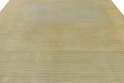 Pamono Rug in Gold and Blue Geometric Patterns from R&K Principal Jahanshah Nazmiyal> Carpets & Textiles|Carpets & Textiles