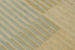 Pamono Rug in Gold and Blue Geometric Patterns from R&K Principal Jahanshah Nazmiyal><noscript><img width=