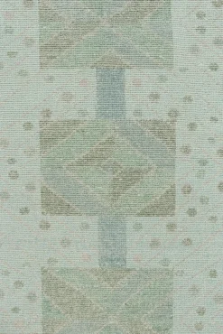 Hot Pamono Rug in Green and Blue with Geometric Patterns from R&K Principal Jahanshah Nazmiyal