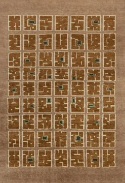 Pamono Rug in Tones of Brown with Patterns from R&K Principal Jahanshah Nazmiyal> Carpets & Textiles|Carpets & Textiles