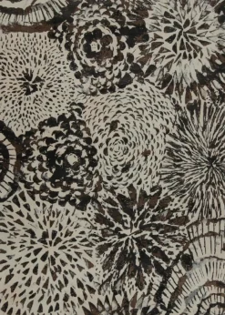 Clearance Pamono Rug in White and Black Abstract Pattern from R&K Principal Jahanshah Nazmiyal