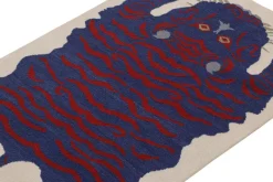 Pamono Rug with Blue and Red Pictorial from R&K Principal Jahanshah Nazmiyal