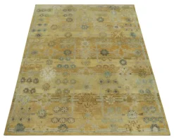 Outlet Pamono Rug with Ice Blue Floral Patterns from R&K Principal Jahanshah Nazmiyal