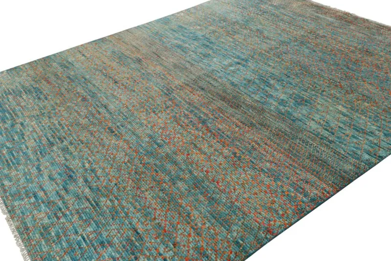Pamono Rug with Polychromatic Stripes and Geometric Patterns from R&K Principal Jahanshah Nazmiyal> Carpets & Textiles|Carpets & Textiles