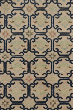Pamono Rugs in Beige with Blue Geometric Patterns from R&K Principal Jahanshah Nazmiyal><noscript><img width=