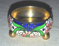 Pamono Russian Silver and Enamel Gilded Salt Cellar, 1890s> Salt & Pepper Shakers