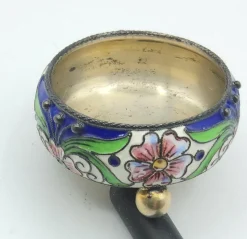 Pamono Russian Silver and Enamel Gilded Salt Cellar, 1890s> Salt & Pepper Shakers