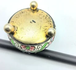 Pamono Russian Silver and Enamel Gilded Salt Cellar, 1890s><noscript><img width=