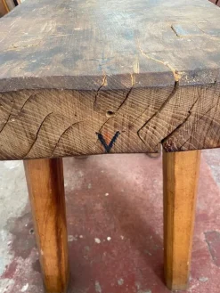 Hot Pamono Rustic Farmhouse Chopping Block Table, 1956