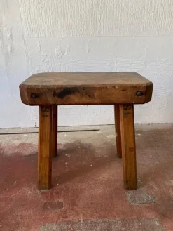Hot Pamono Rustic Farmhouse Chopping Block Table, 1956