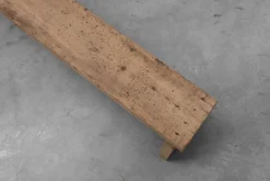 Discount Pamono Rustic French Wooden Low Bench in the style of Wabi Sabi, 1880s